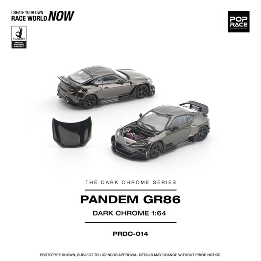 (PRE-ORDER) POPRACE 1:64 PANDEM GR 86 - DARK CHROME PRDC014