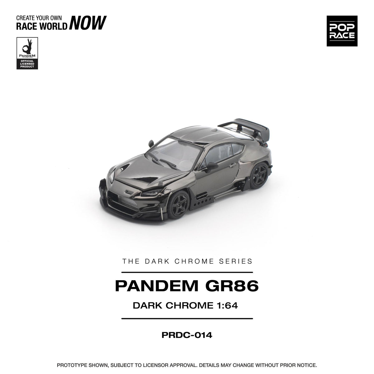 (PRE-ORDER) POPRACE 1:64 PANDEM GR 86 - DARK CHROME PRDC014
