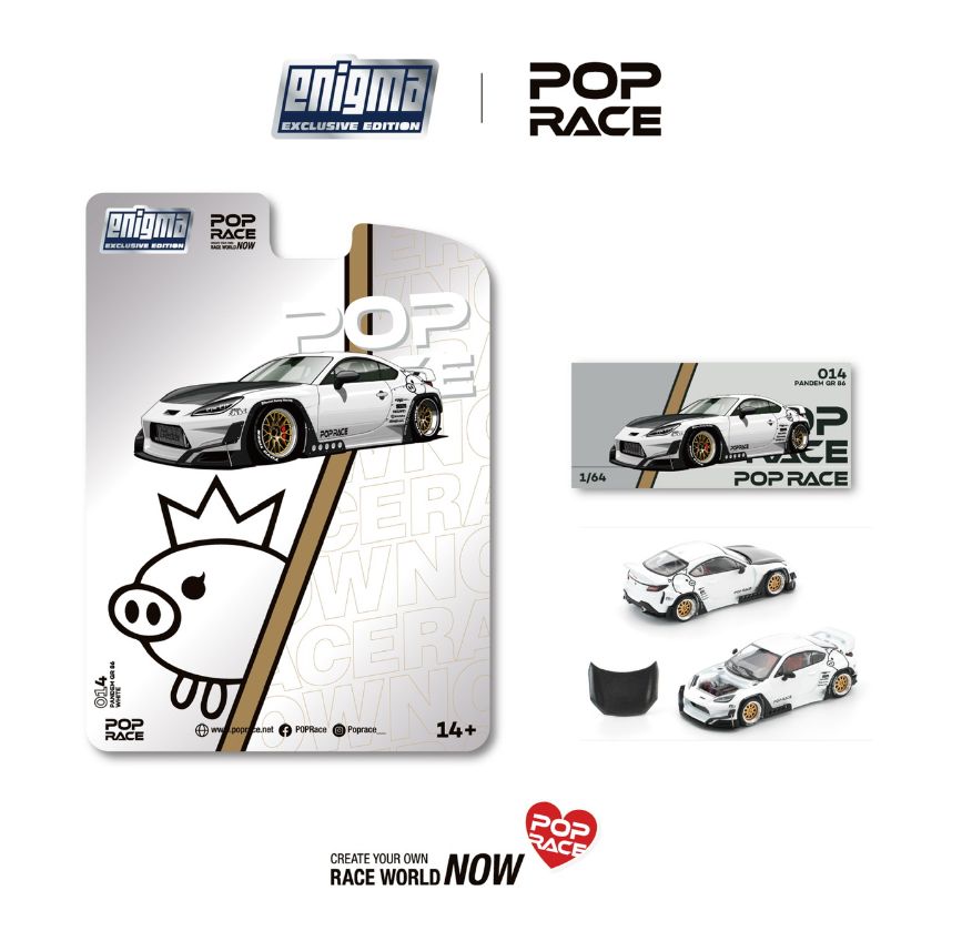 (PRE-ORDER) POPRACE 1:64 PANDEM GR86 - CRYSTAL WHITE PEARL (enigma exclusive edition) PRE014