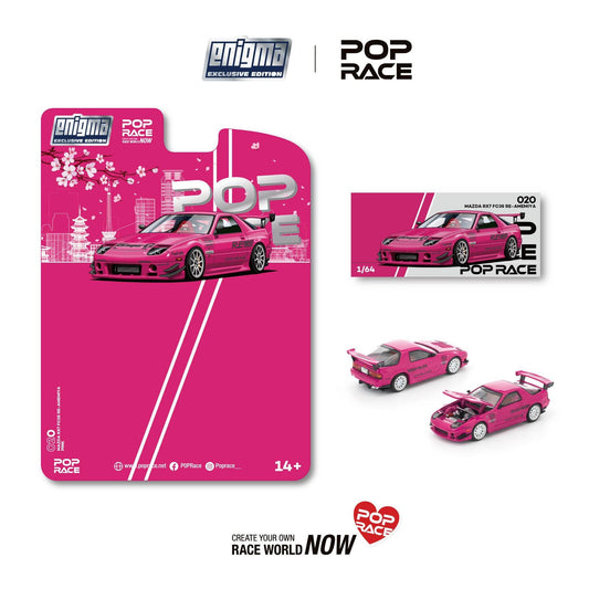 (PRE-ORDER) POPRACE 1:64 MAZDA RX7 (FC3S) RE-AMEMIYA PINK (enigma exclusive edition) PRE020