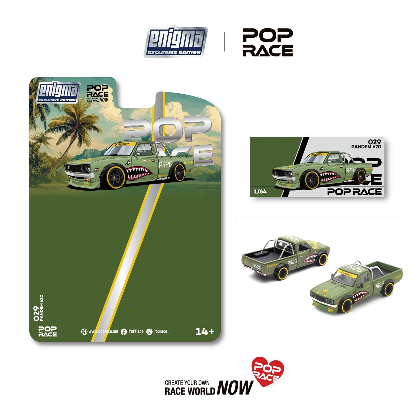 (PRE-ORDER) POPRACE 1:64 PANDEM 620 - FIGHTER GREEN (enigma exclusive edition) PRE029