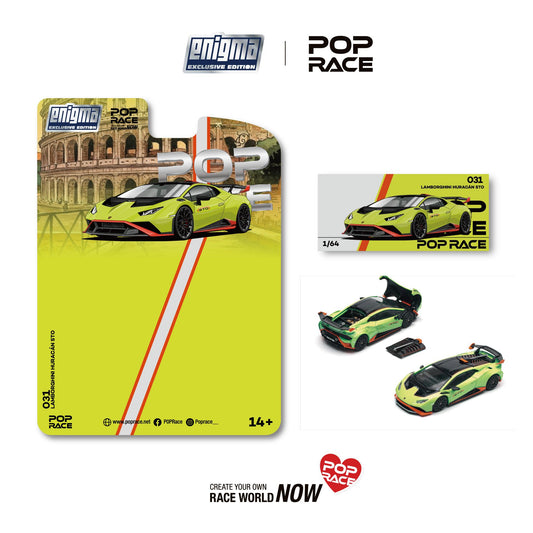 (PRE-ORDER) POPRACE 1:64 LAMBORGHINI HURACAN STO - VERDE CITREA/ARACIO DAC (enigma exclusive edition) PRE031