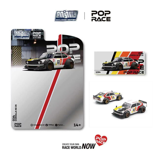 (PRE-ORDER) POPRACE 1:64 COROLLA KE25 RACING (enigma exclusive edition) PRE034