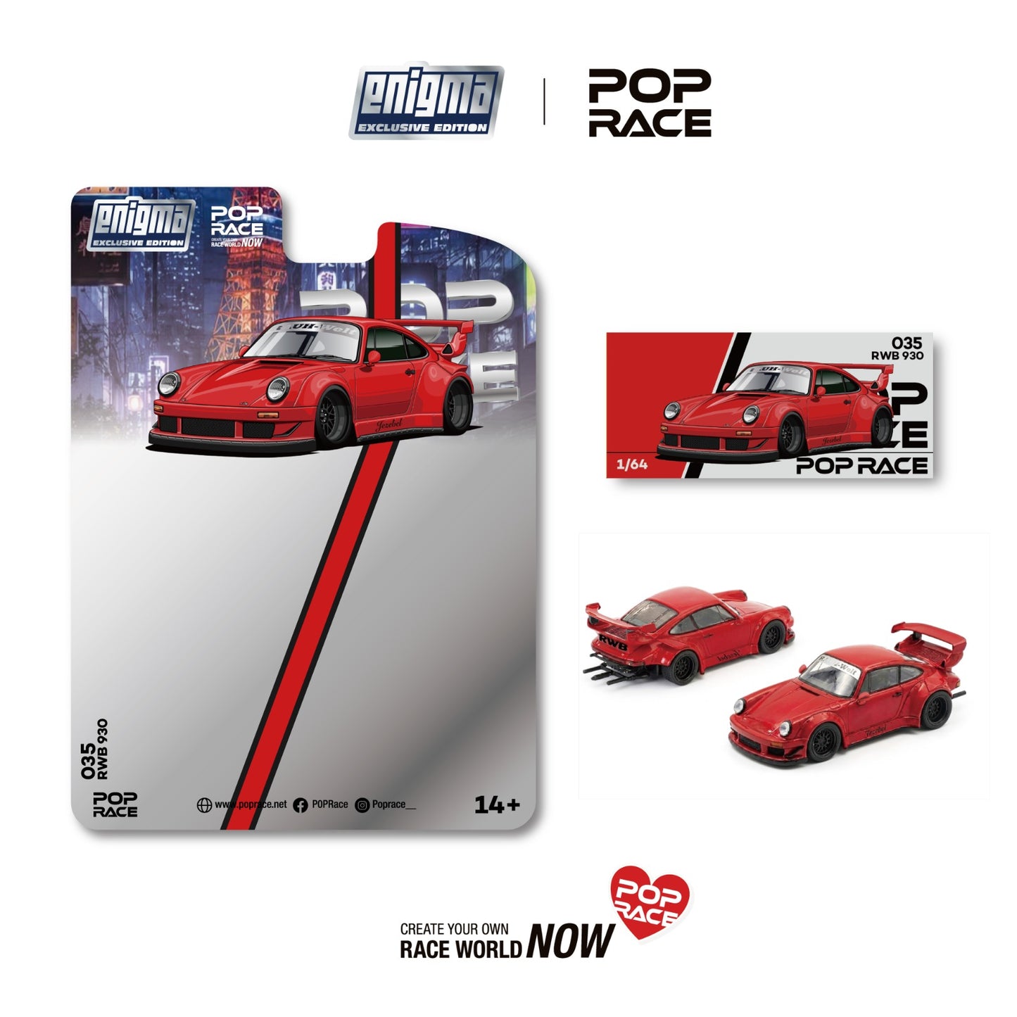 (PRE-ORDER) POPRACE 1:64 RWB 930 RED PRE035 (enigma exclusive edition)