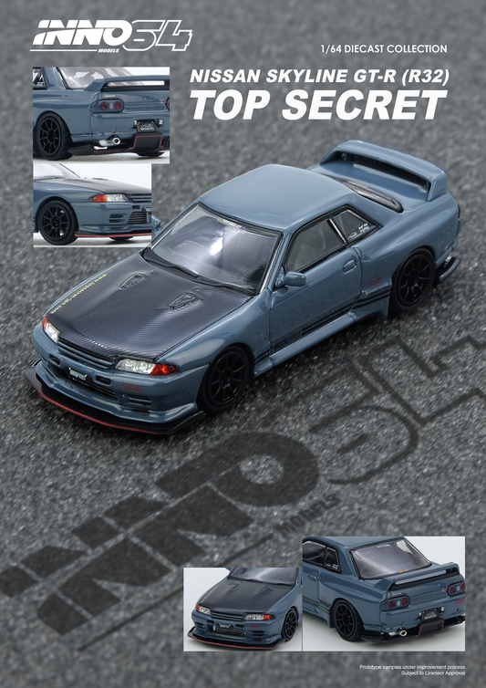 (PRE-ORDER) INNO64 1:64 TOP SECRET R32 GT-R Stealth Grey IN64-R32TS-STGR