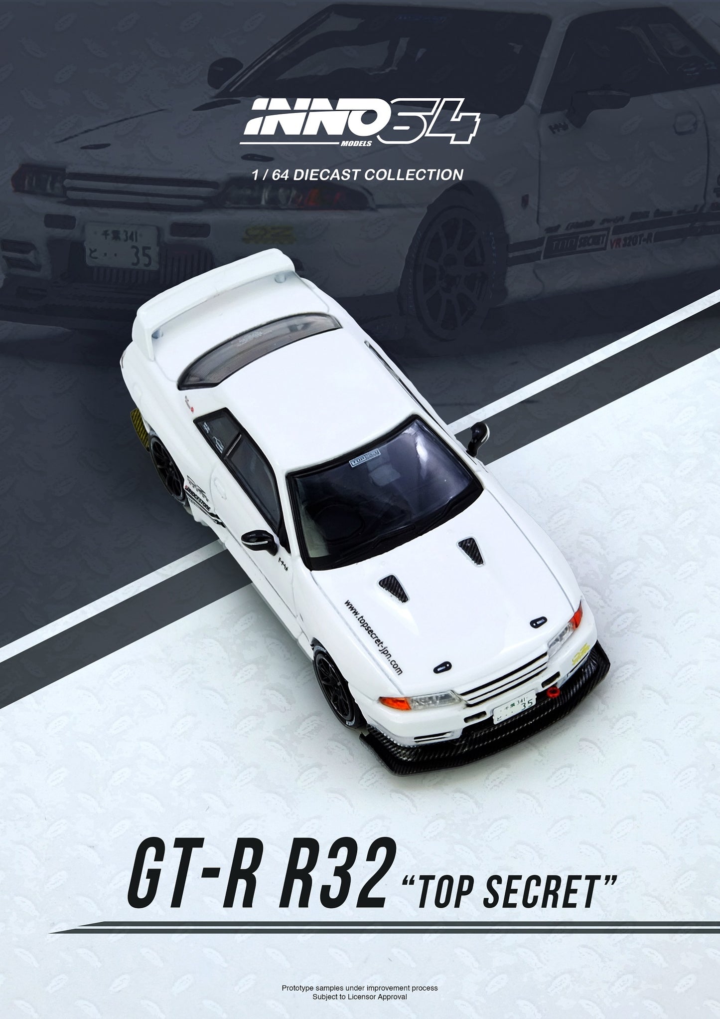 (PRE-ORDER) INNO64 1:64 TOP SECRET VR32 GT-R White IN64-VR32TS-WHITE