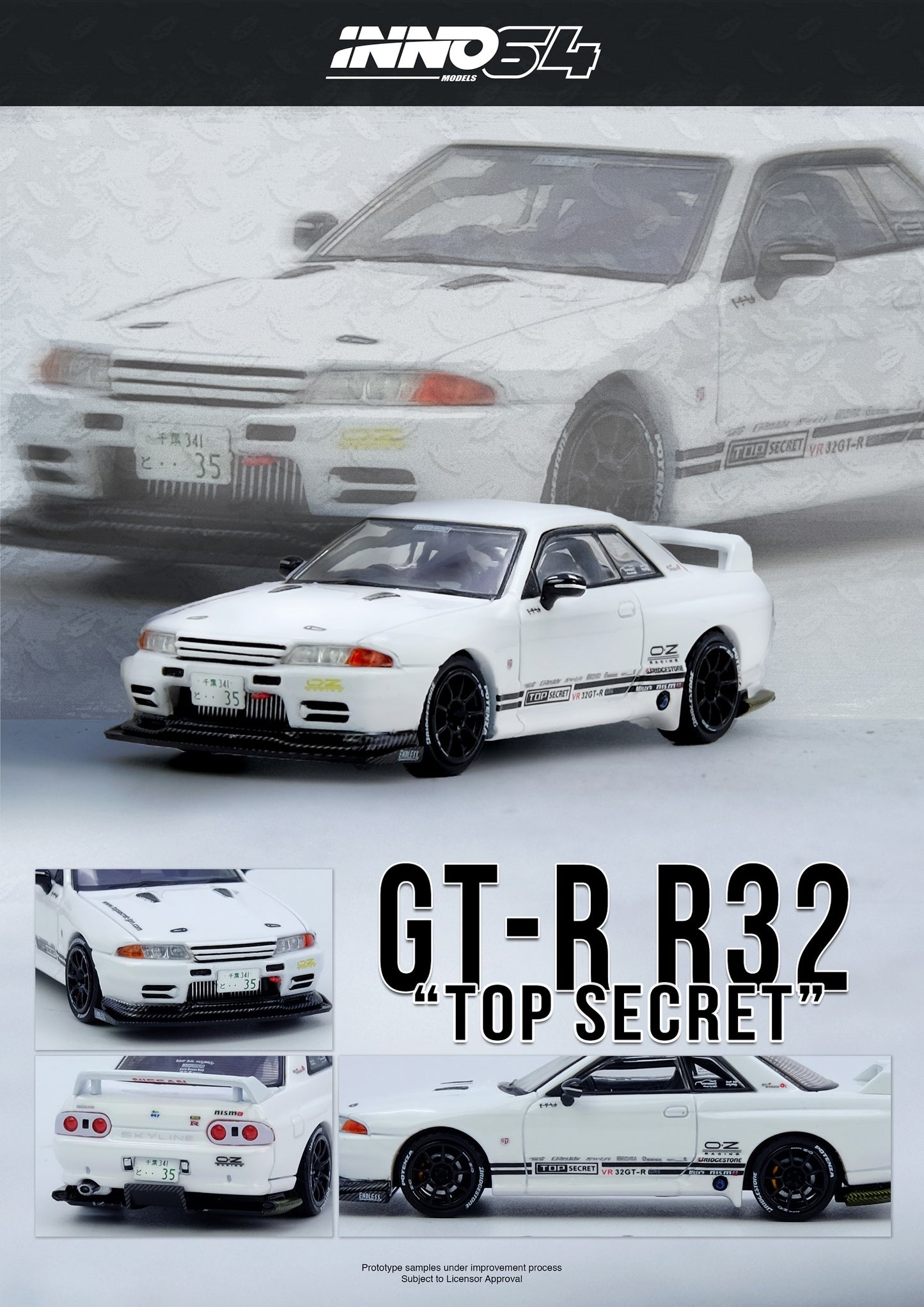 (PRE-ORDER) INNO64 1:64 TOP SECRET VR32 GT-R White IN64-VR32TS-WHITE