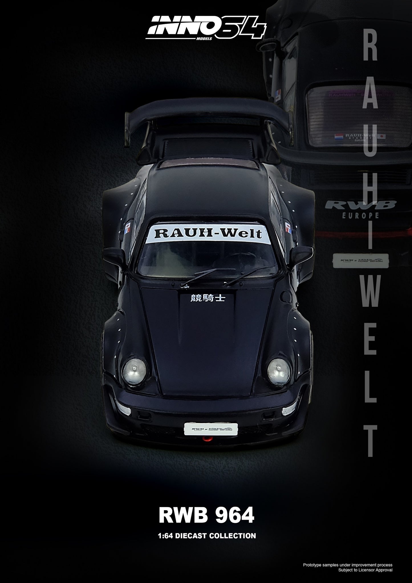 (PRE-ORDER) INNO64 1:64 RWB 964 Black Matt IN64-RWB964-BM