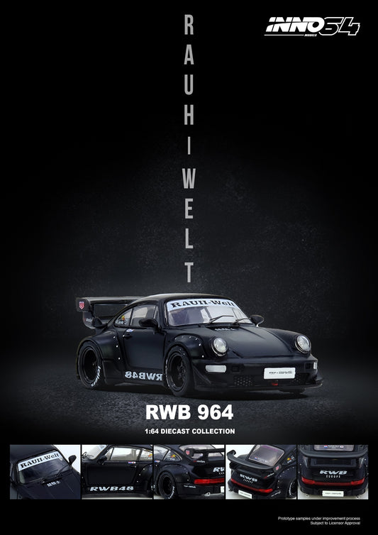 (PRE-ORDER) INNO64 1:64 RWB 964 Black Matt IN64-RWB964-BM