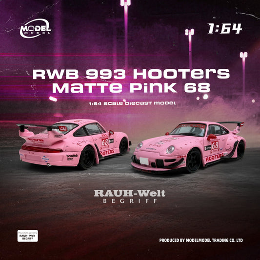 (PRE-ORDER) MODELMODEL 1:64 RWB 993 Hooters Matte Pink 68 (Blister Pack) MM64-RWB993-013