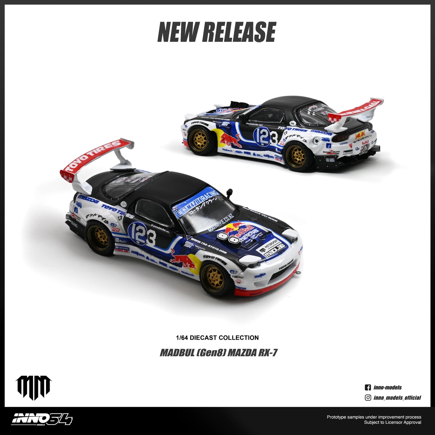 (PRE-ORDER) INNO64 1:64 MAZDA RX-7 MAD MIKE "MADBUL Gen8" IN64-RX7MM-01