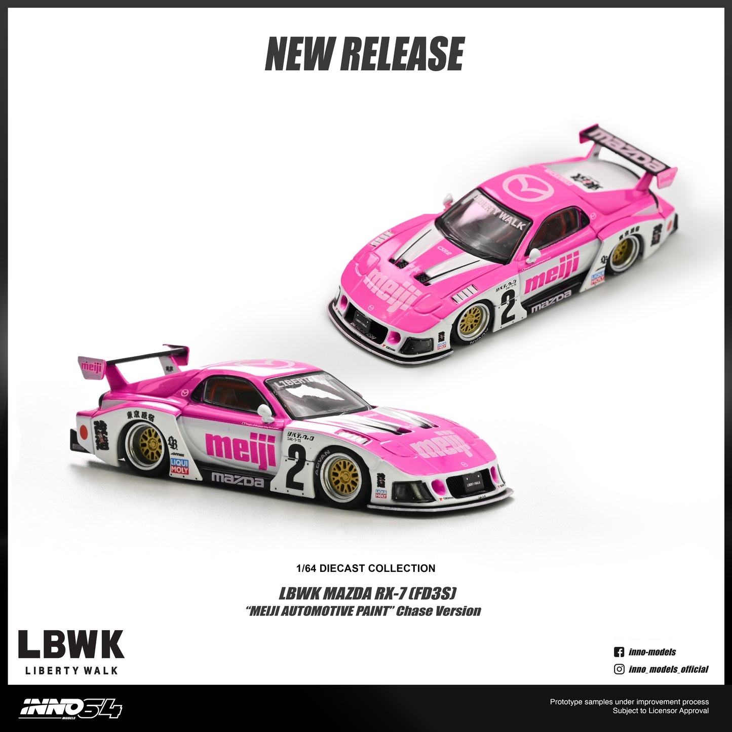 (PRE-ORDER) INNO64 1:64 MAZDA RX7 (FD3S) LB-SUPER SILHOUETTE "MEIJI"  IN64-LBWKRX7-10