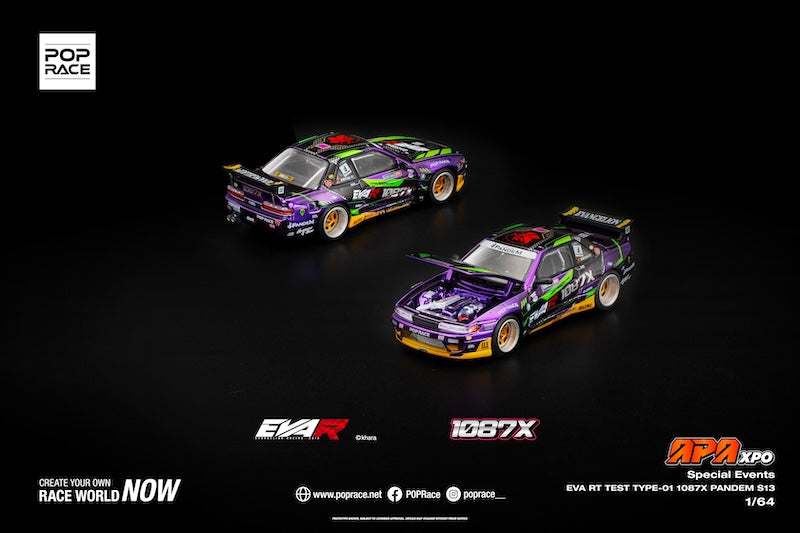 (PRE-ORDER) POPRACE 1:64 EVA RT TEST TYPE-01 1087X PANDEM S13 APA XPO 2025 Exclusive Model S43-APAXPO2025