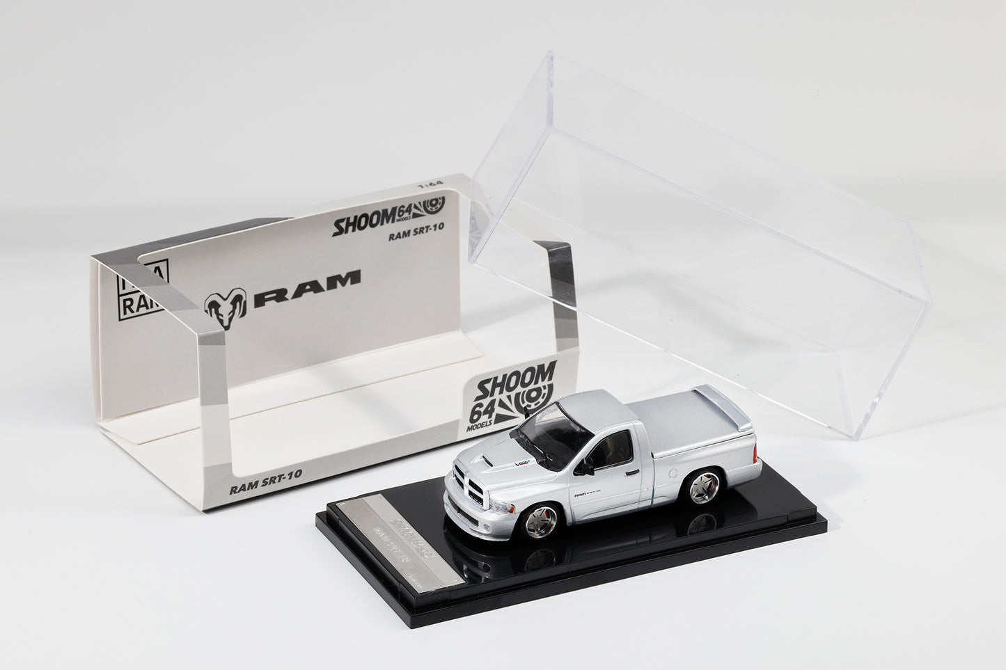 (PRE-ORDER) Shoom64 by GCD 1:64 2003 RAM SRT-10 LHD SILVER SHOOM-103-004