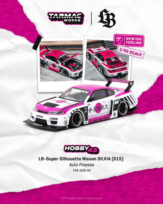 (PRE-ORDER) TARMAC WORKS HOBBY43 1:43 LB-Super Silhouette Nissan SILVIA (S15) Auto Finesse T43-029-AF