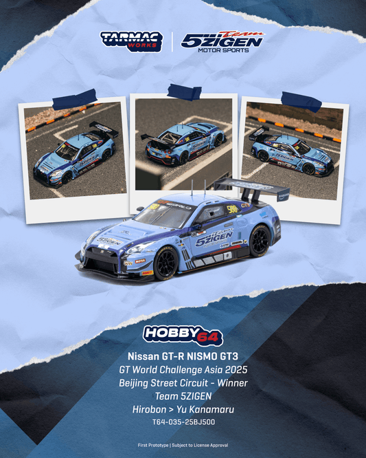 (PRE-ORDER) TARMAC WORKS 1:64 Nissan GT-R NISMO GT3 GT World Challenge Asia 2025 Beijing Street Circuit - Winner TEAM 5ZIGEN T64-035-25BJ500