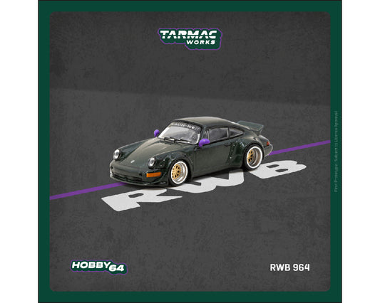 (PRE-ORDER) Tarmac Works 1:64 Porsche RWB 964 – Green – Hobby64 T64-037-GR