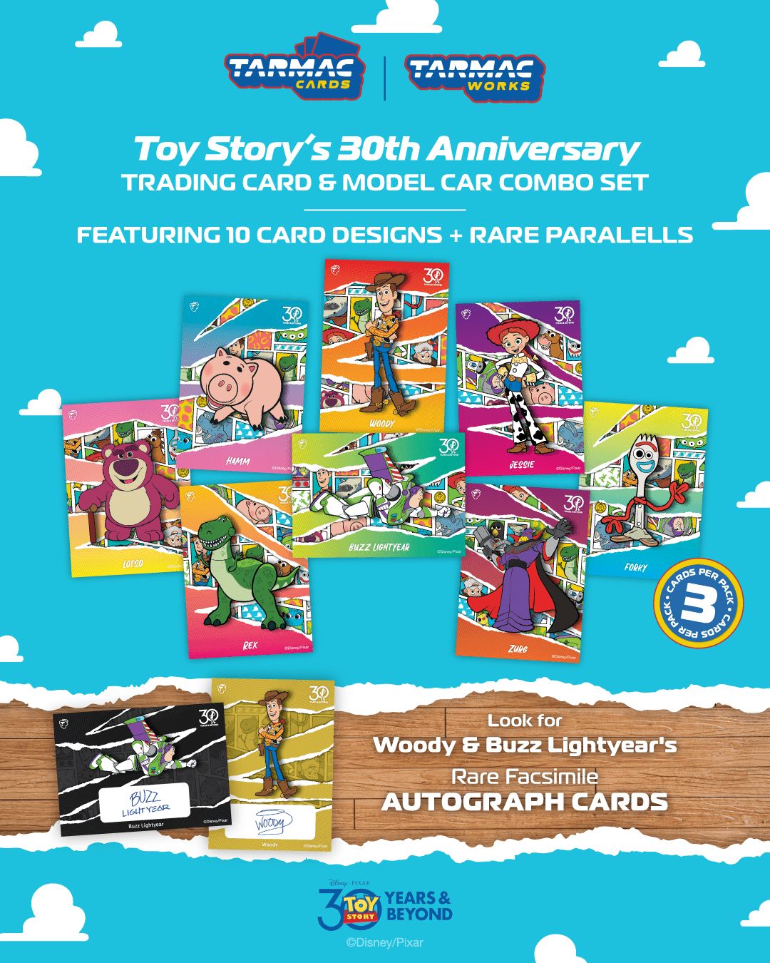(PRE-ORDER) Tarmac Works HOBBY64 1:64 Pandem Toyota GR Yaris Toy Story - 30th Anniversary Model Car + Trading Cards Combo Set T64-080-TS2