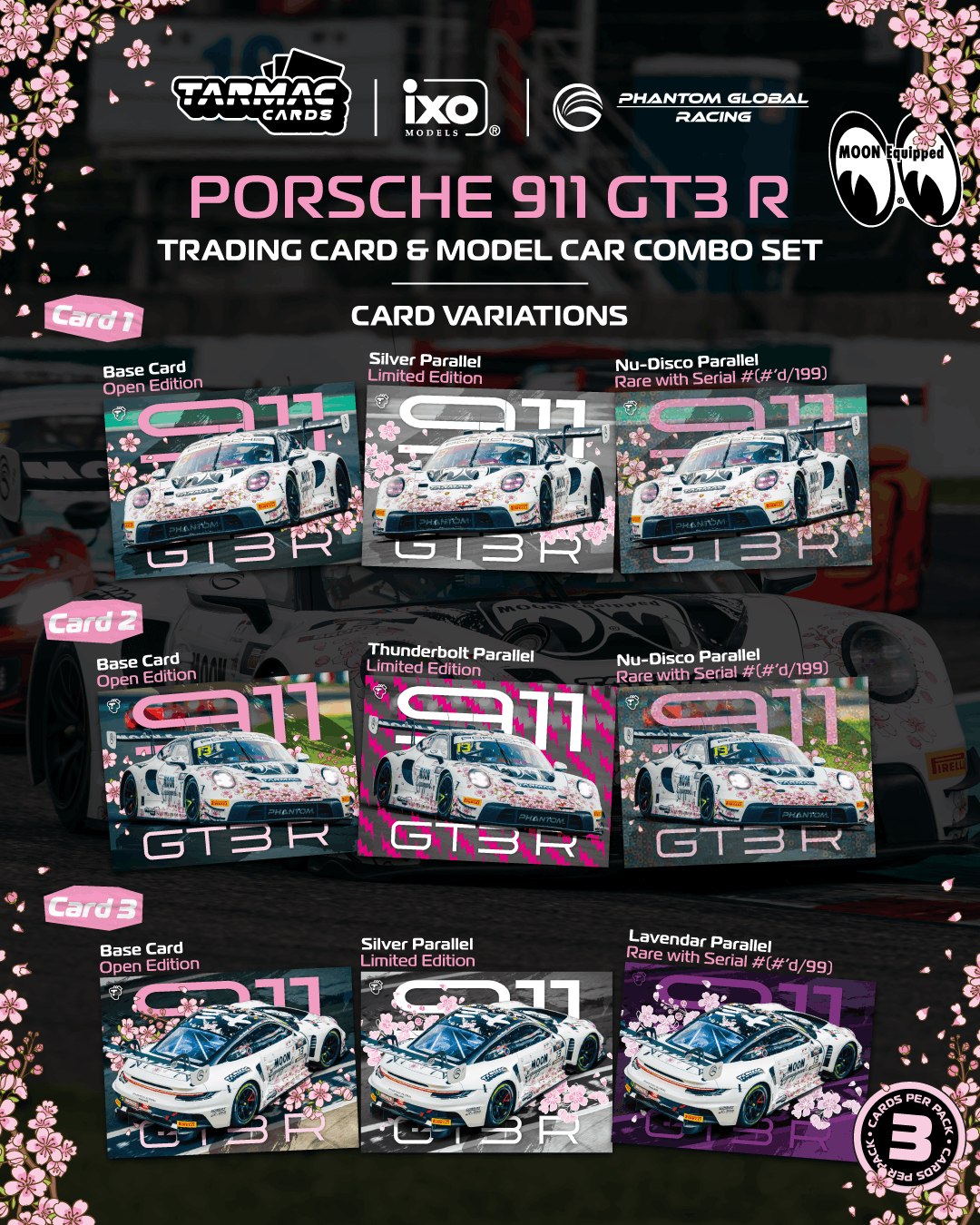 (PRE-ORDER) HOBBY64 1:64 Porsche 911 GT3 R Suzuka 1000km - Intercontinental GT Challenge 2025 Phantom Global Racing Model Car + Trading Cards Combo Set T64-084-25SUZ13