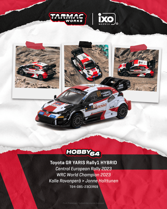 (PRE-ORDER) TARMAC WORKS 1:64 Toyota GR YARIS Rally1 HYBRID Central European Rally 2023 WRC World Champion 2023 Kalle Rovanperä / Jonne Halttunen T64-085-23CER69