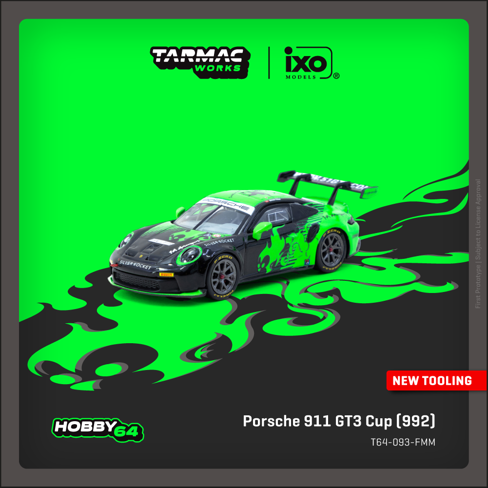 (PRE-ORDER) TARMAC WORKS HOBBY64 1:64 Porsche 911 GT3 Cup (992) Fire Monkey Motorsport T64-093-FMM
