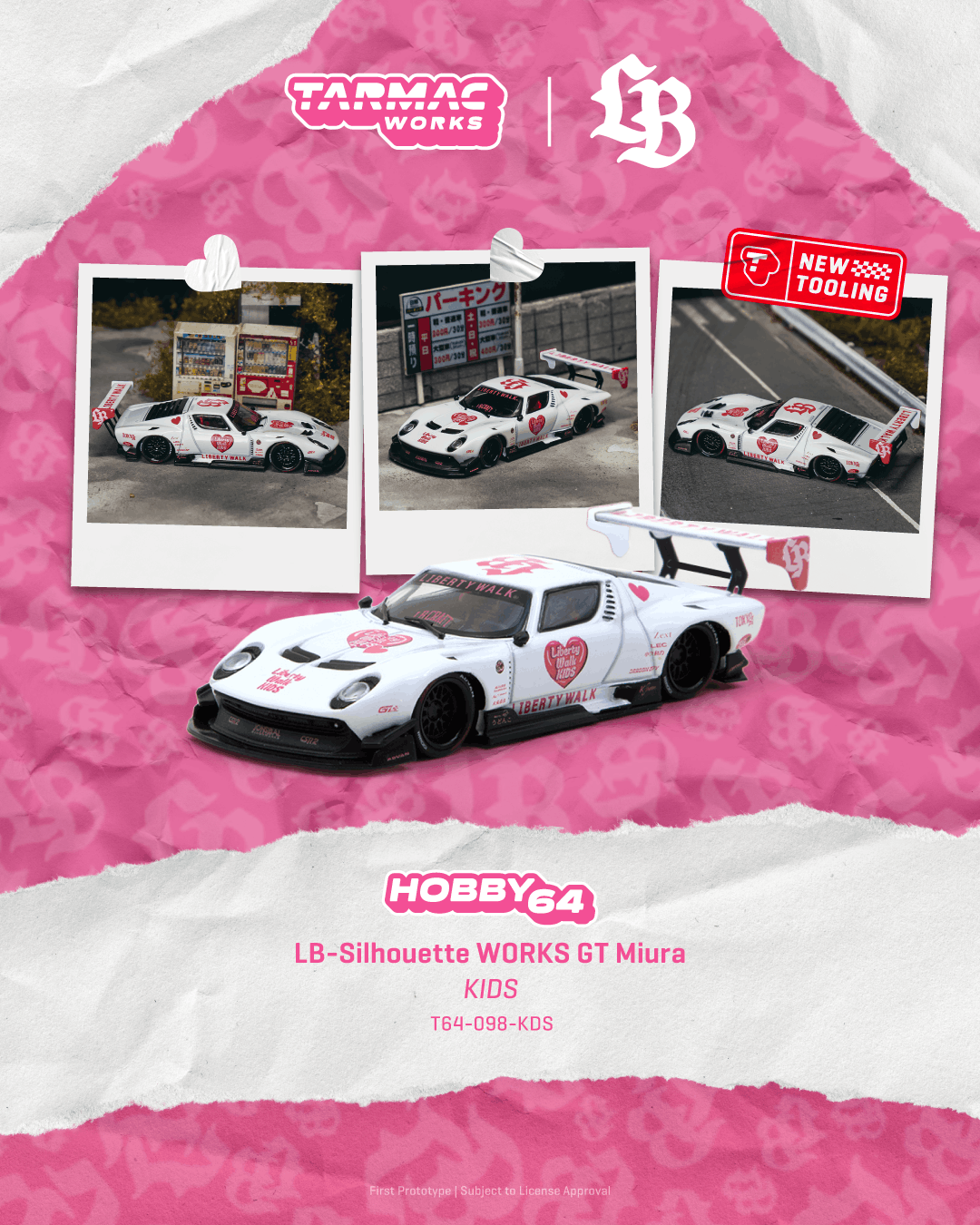 (PRE-ORDER) Tarmac Works HOBBY64 1:64 LB-Silhouette WORKS GT Miura KIDS (Display Case) T64-098-KDS