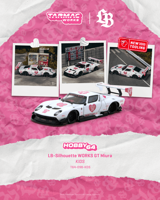(PRE-ORDER) Tarmac Works HOBBY64 1:64 LB-Silhouette WORKS GT Miura KIDS (Display Case) T64-098-KDS