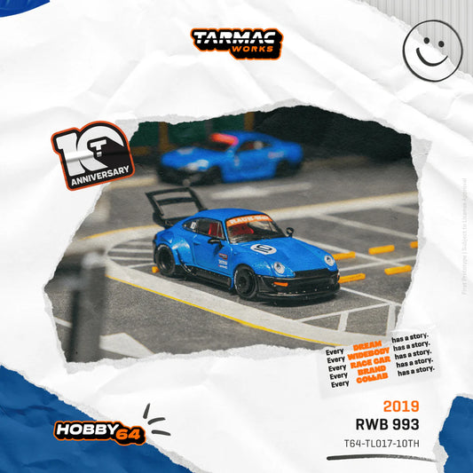 (PRE-ORDER) TARMAC WORKS HOBBY64 1:64 RWB 993 Tarmac Works 10th Anniversary T64-TL017-10TH