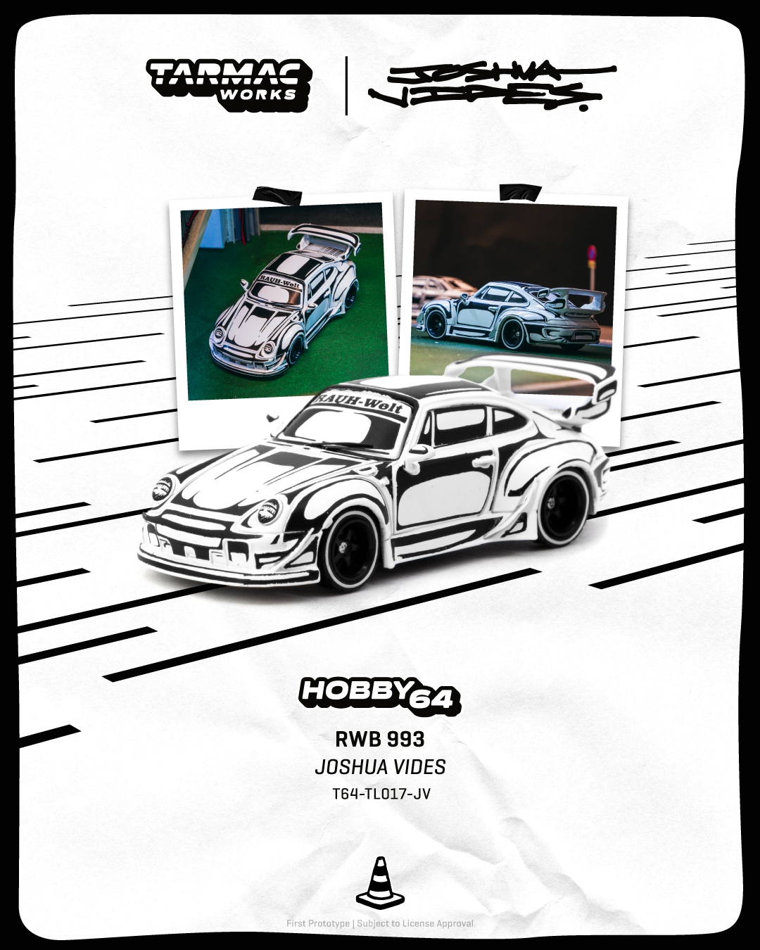 (PRE-ORDER) TARMAC WORKS HOBBY64 1:64 RWB 993 - Designed by JOSHUA VIDES T64-TL017-JV