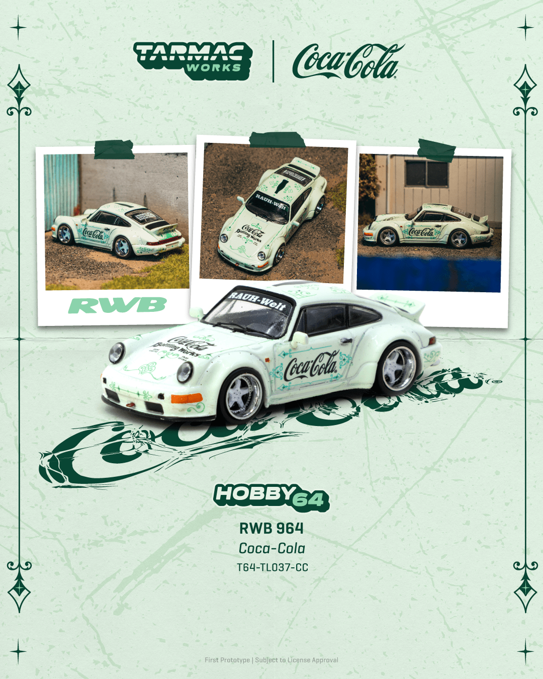 (PRE-ORDER) TARMAC HOBBY64 1:64 RWB 964 Coca-Cola T64-TL037-CC