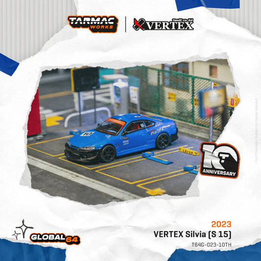 (PRE-ORDER) TARMAC WORKS GLOBAL64 1:64 VERTEX Silvia (S15) Tarmac Works 10th Anniversary T64G-023-10TH