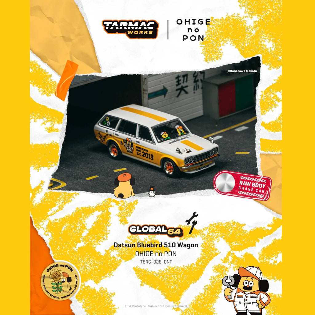 (PRE-ORDER) TARMAC WORKS GLOBAL64 1:64 Datsun Bluebird 510 Wagon OHIGE no PON T64G-026-ONP