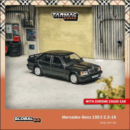 (PRE-ORDER) TARMAC WORKS GLOBAL64 1:64 Mercedes-Benz 190 E 2.3-16 Blue-Black metallic T64G-047-BK