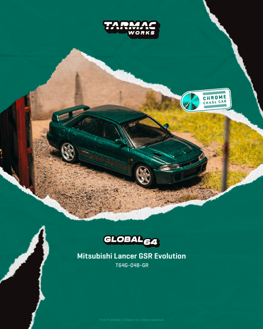 (PRE-ORDER) TARMAC GLOBAL64 1:64 Mitsubishi Lancer GSR Evolution Green Metallic T64G-048-GR