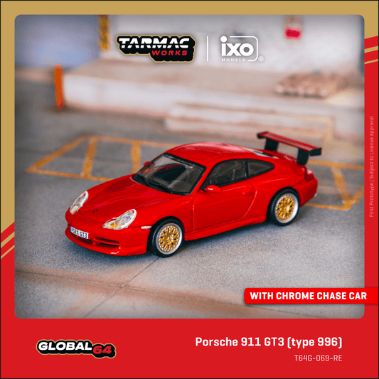 (PRE-ORDER) TARMAC WORKS GLOBAL64 1/64 Porsche 911 GT3 (type 996) Red T64G-069-RE