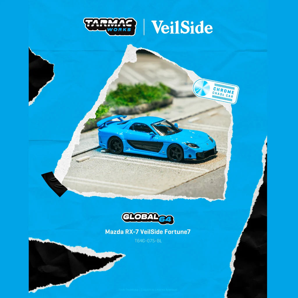 (PRE-ORDER) TARMAC WORKS GLOBAL64 1:64 Mazda RX-7 VeilSide Fortune7 Blue T64G-075-BL