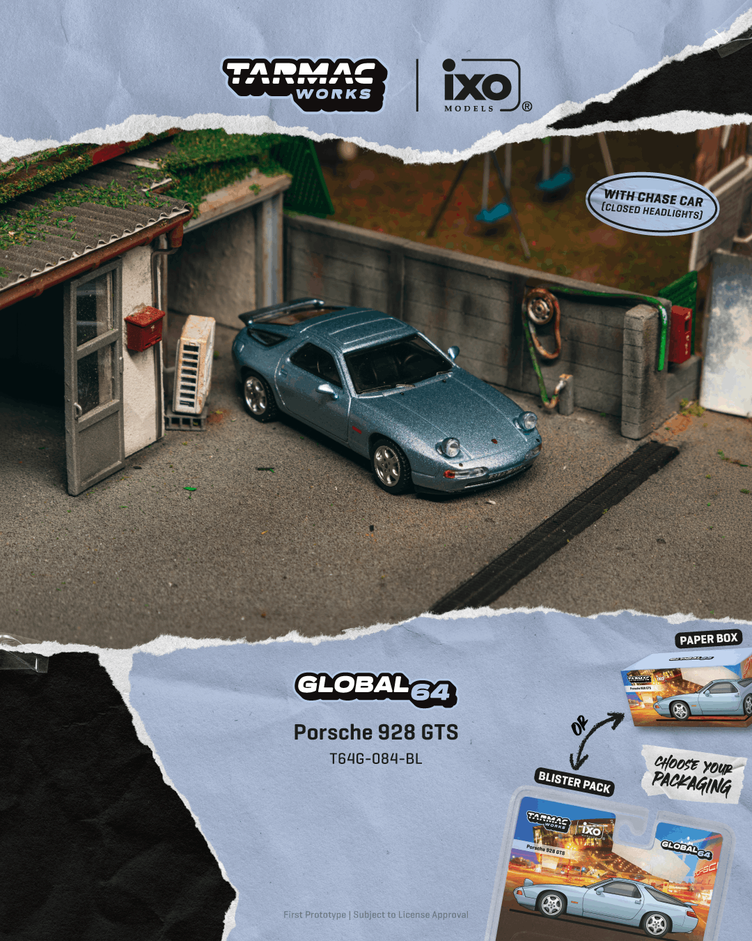 (PRE-ORDER) Tarmac Works GLOBAL64 1:64 Porsche 928 GTS Blue Metallic T64G-084-BL