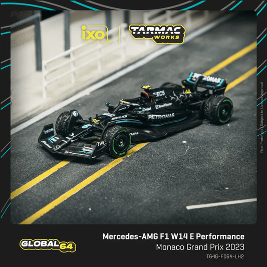 (PRE-ORDER) TARMAC WORKS GLOBAL64 1:64 Mercedes-AMG F1 W14 E Performance Monaco Grand Prix 2023 Lewis Hamilton T64G-F064-LH2