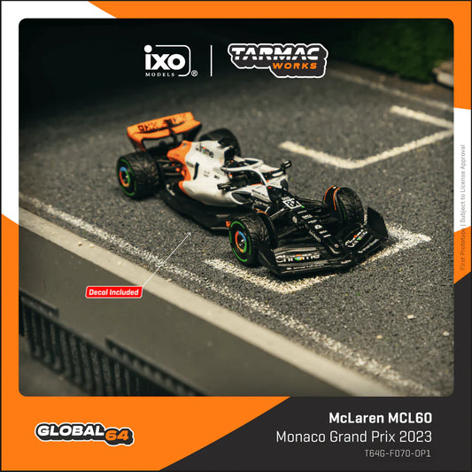 (PRE-ORDER) TARMAC WORKS GLOBAL64 1:64 McLaren MCL60 Monaco Grand Prix 2023 Oscar Piastri T64G-F070-OP1