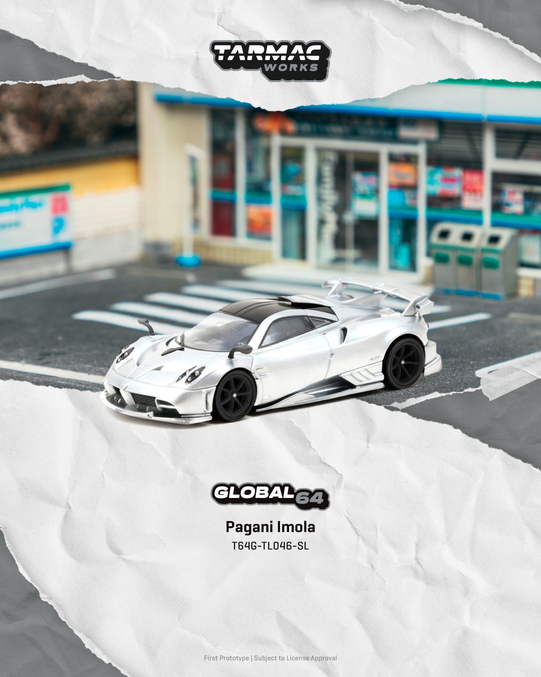(PRE-ORDER) TARMAC GLOBAL64 1:64 Pagani Imola Matt Silver T64G-TL046-SL