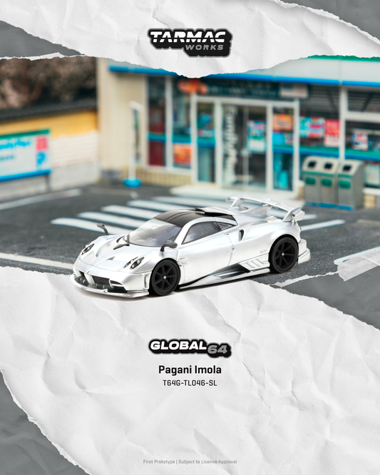 (PRE-ORDER) TARMAC GLOBAL64 1:64 Pagani Imola Matt Silver T64G-TL046-SL