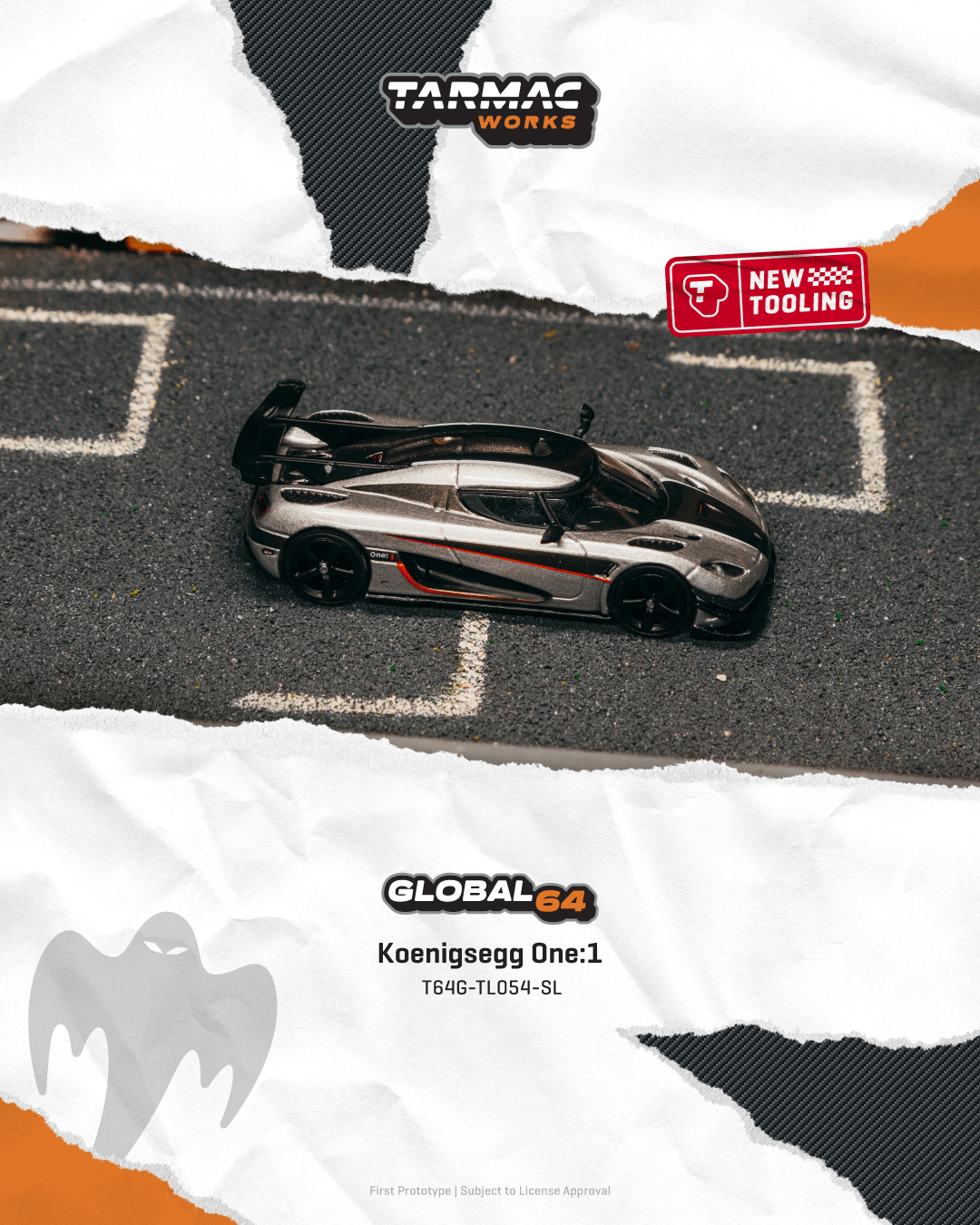 (PRE-ORDER) TARMAC WORKS GLOBAL64 1:64 Koenigsegg One:1 Silver T64G-TL054-SL