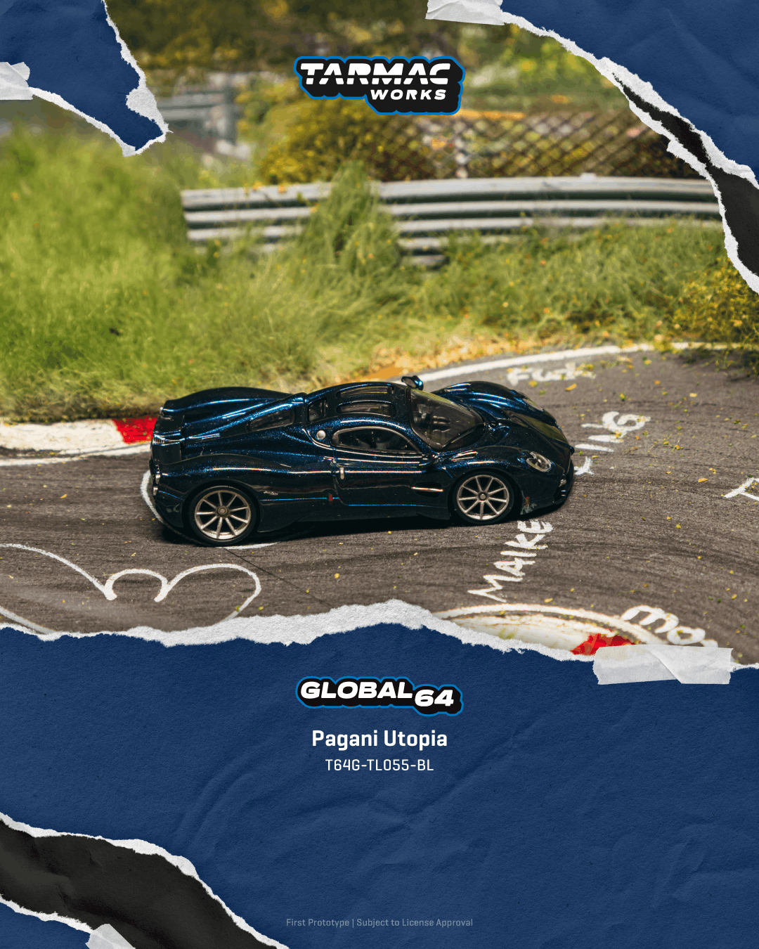 (PRE-ORDER) Tarmac Works GLOBAL64 1:64 Pagani Utopia Blue Metallic T64G-TL055-BL