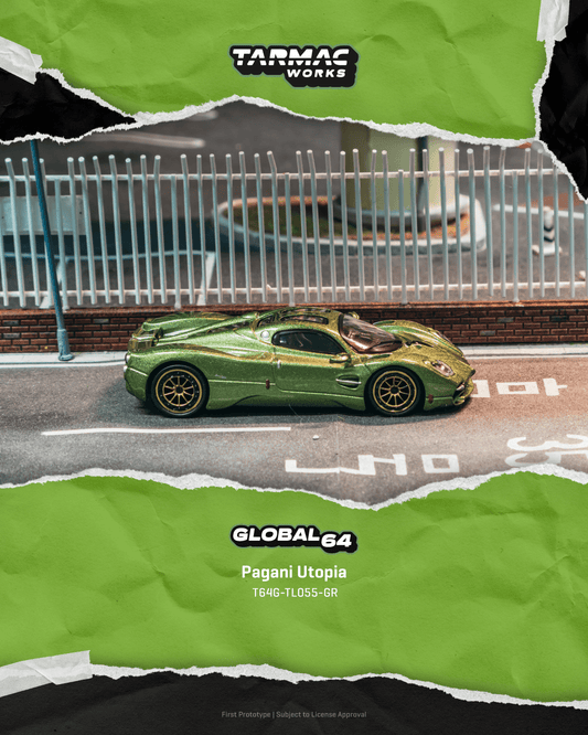 (PRE-ORDER) TARMAC GLOBAL64 1:64 Pagani Utopia Green Metallic T64G-TL055-GR