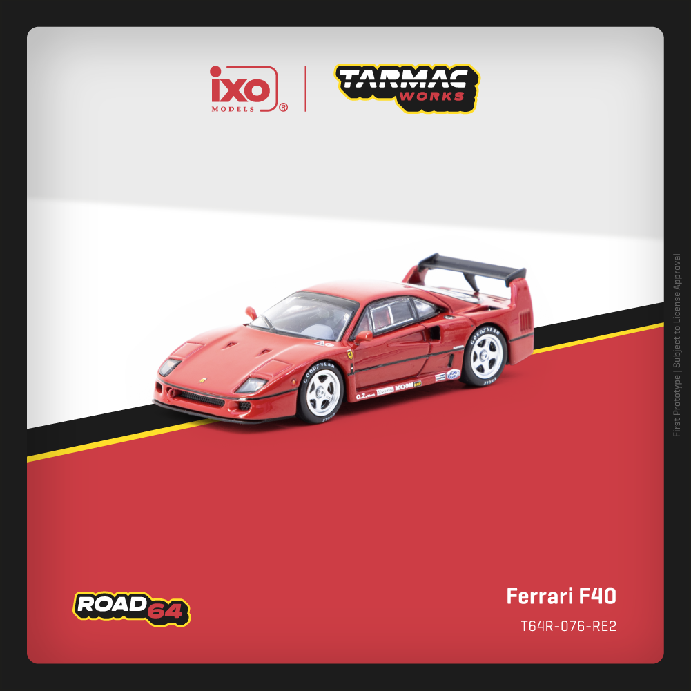 (PRE-ORDER) TARMAC WORKS ROAD64 1:64 Ferrari F40 Red T64R-076-RE2