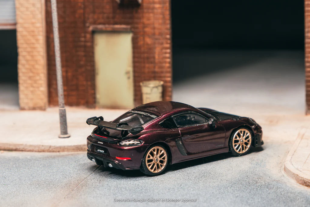 (PRE-ORDER) TARMAC WORKS COLLAB64 1:64 Porsche Cayman GT4RS Amethyst Metallic T64S-022-PM