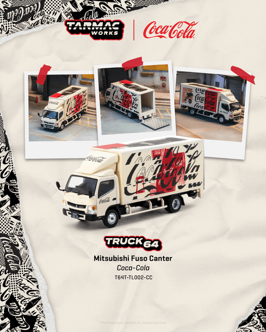 (PRE-ORDER) TARMAC TRUCK64 1:64 Mitsubishi Fuso Canter COCA- COLA T64T-TL002-CC