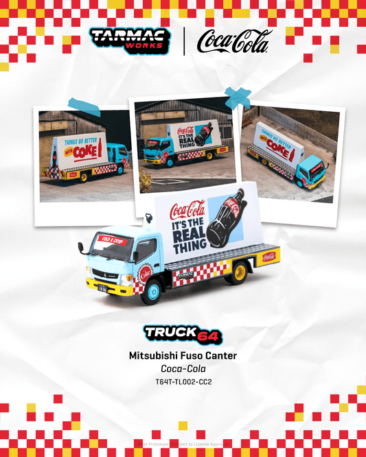 (PRE-ORDER) TARMAC TRUCK64 1:64 Mitsubishi Fuso Canter - Advertisement Truck COCA- COLA T64T-TL002-CC2