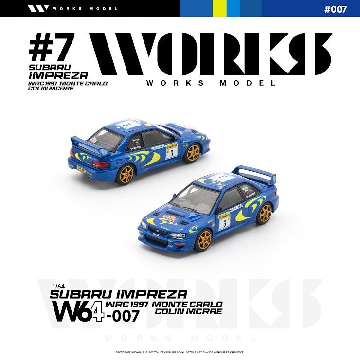 (PRE-ORDER) WORKS 1:64 SUBARU IMPREZA WRC 1997 MONTE CARLO COLIN MCRAE W64-007