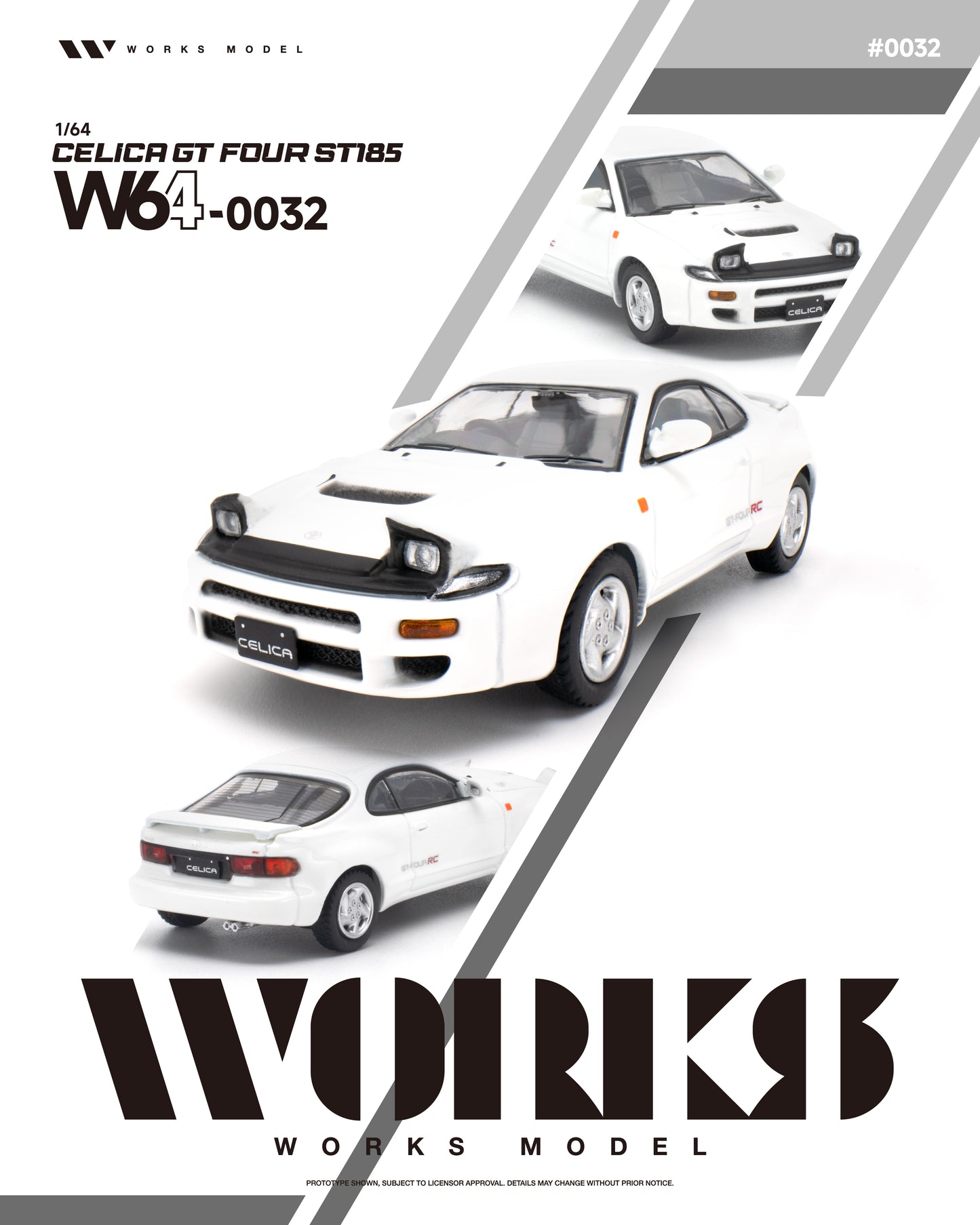 (PRE-ORDER) WORKS 1:64 TOYOTA CELICA GT FOUR ST185 WHITE W640032